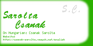 sarolta csanak business card